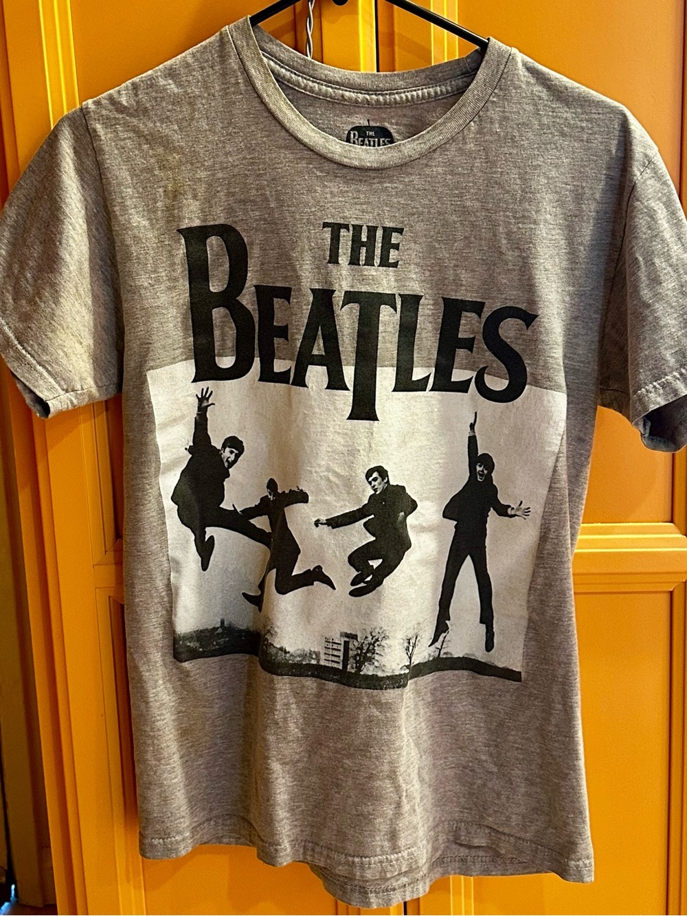 The Beatles Black Logo on Grey Tee